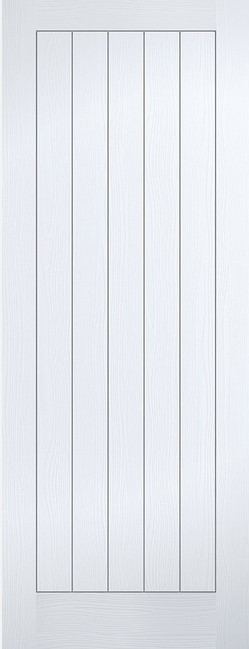 White Primed Textured Vertical 5 Panel - Hollowcore - LPD